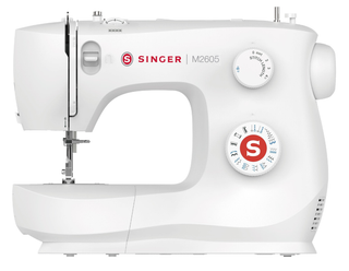 Singer M2605 Sewing Machine - 21 stitch patterns with stitch length and zig zag width control + auto needle threader﻿