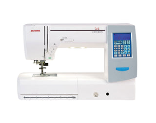 Janome Horizon 8200QCP Special Edition Long Arm Sewing Machine - 11 inch arm length, 9mm stitch width, faster 1000spm speed, extension table, knee lift