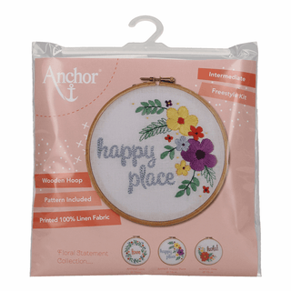 Anchor Embroidery Hoop Kit - Happy Place