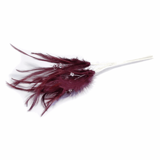 Aubergine Diamante Feathers (Pack of 6) - Sewing and Crafting Outlet