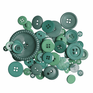 Bag of Craft Buttons - Assorted Green - approx 50g - Sewing and Crafting Outlet