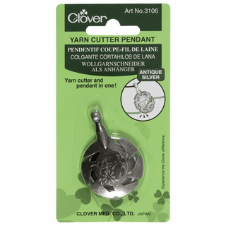 Clover Yarn Cutter Pendant - Antique Silver