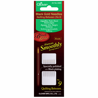 Clover Gold/Black Hand Quilting/Betweens Needles - Size No.9 (Pack of 6)