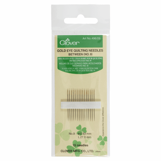 Clover Gold Eye Hand Quilting/Betweens Needles - Size No.9 (Pack of 15)