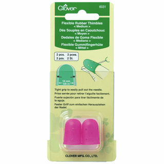 Clover Medium Flexible Rubber Thimble - 16mm (Pack of 2)