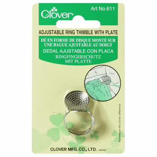 Clover Adjustable Ring Thimble With Plate