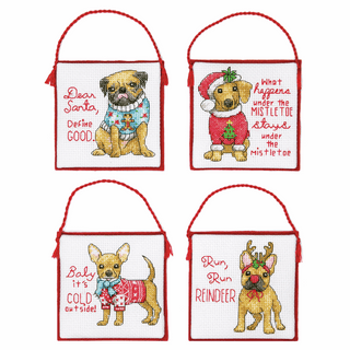 Counted Cross Stitch Ornament Kit - Christmas Pups