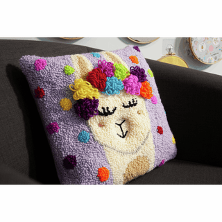 Trimits Punch Needle Cushion Kit - Festival Llama