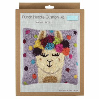 Trimits Punch Needle Cushion Kit - Festival Llama