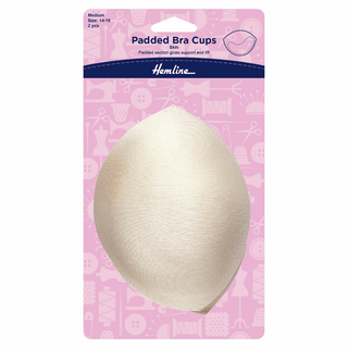 Hemline Skin Tone Padded Bra Cups - Medium (Size 14-16)