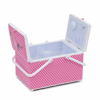 Applique Flamingo Twin Lid Sewing Box - Large - Sewing and Crafting Outlet