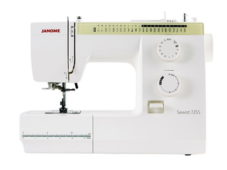 Janome Sewist 725S Sewing Machine - 25 stitch patterns, 1 step button hole, hard cover, drop feed for free motion sewing - Pre Order For January Delivery