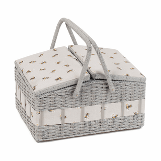 Bee Wicker Basket Sewing Box - Large - Sewing and Crafting Outlet