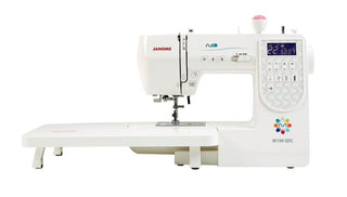 Janome M100 QDC Sewing Machine - includes auto thread cut, extension table, hard cover and bonus package