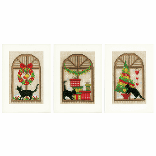 Counted Cross Stitch Greeting Card Kit - Christmas Atmosphere (set of 3)