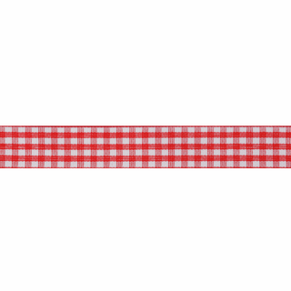 Bowtique Red Gingham Polyester Ribbon - 5m x 15mm Roll