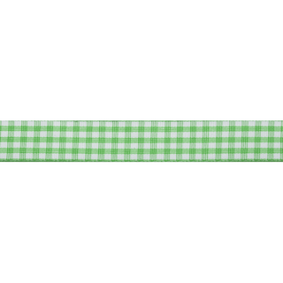 Bowtique Green Gingham Polyester Ribbon - 5m x 15mm Roll